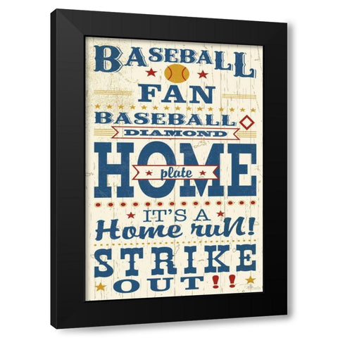 Sports Lovers II Red v2 Black Modern Wood Framed Art Print by Pela Studio