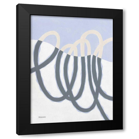 Loops I Black Modern Wood Framed Art Print by Ferguson, Kathy