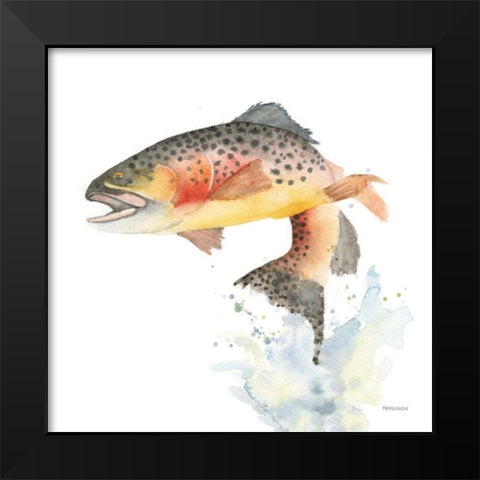 Cutthroat Trout Black Modern Wood Framed Art Print by Ferguson, Kathy