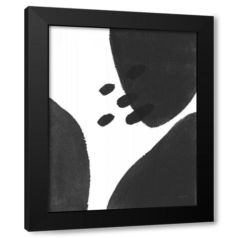 Abstract Tidepool I Black Black Modern Wood Framed Art Print with Double Matting by Nai, Danhui