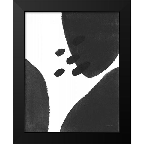 Abstract Tidepool I Black Black Modern Wood Framed Art Print by Nai, Danhui