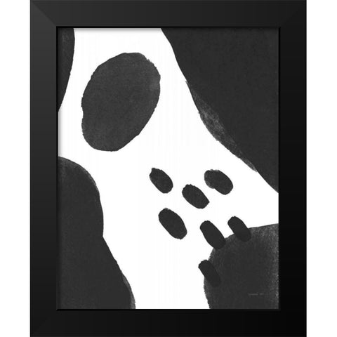 Abstract Tidepool II Black Black Modern Wood Framed Art Print by Nai, Danhui