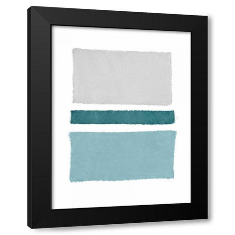 Painted Weaving V Blue Green Black Modern Wood Framed Art Print by Rhue, Piper