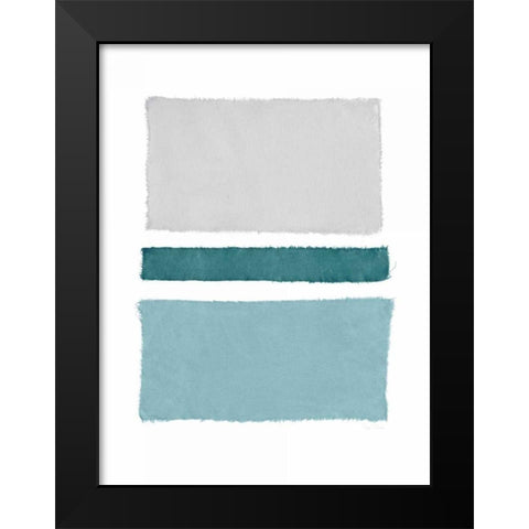 Painted Weaving V Blue Green Black Modern Wood Framed Art Print by Rhue, Piper