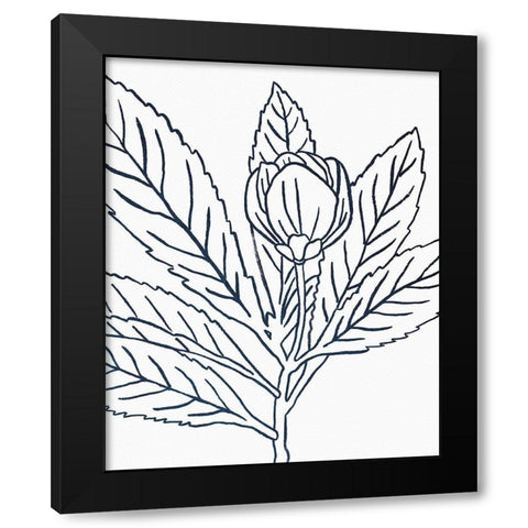 BW Blooms IV Black Modern Wood Framed Art Print by Wild Apple Portfolio