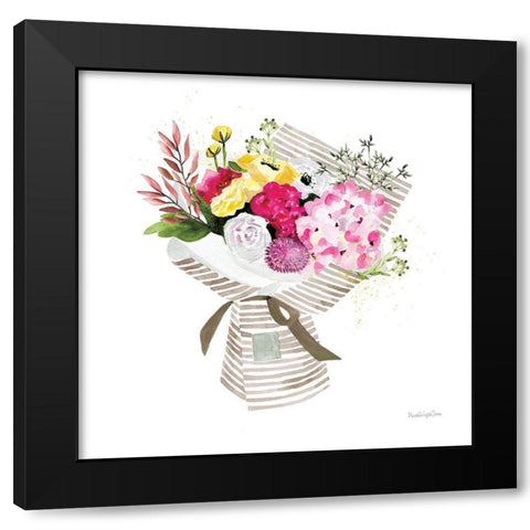 Bloom with Grace Black Modern Wood Framed Art Print by Charro, Mercedes Lopez