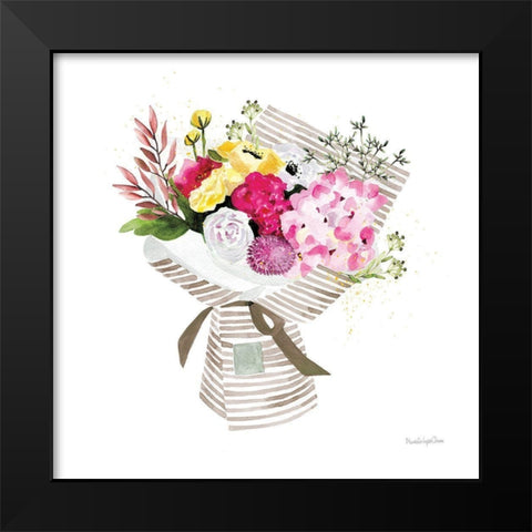 Bloom with Grace Black Modern Wood Framed Art Print by Charro, Mercedes Lopez