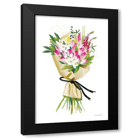 Spring Bouquet Black Modern Wood Framed Art Print with Double Matting by Charro, Mercedes Lopez