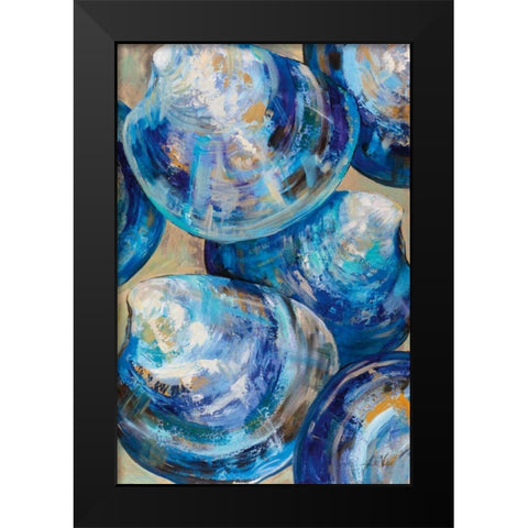 Beyond Blue Shells Black Modern Wood Framed Art Print by Vertentes, Jeanette