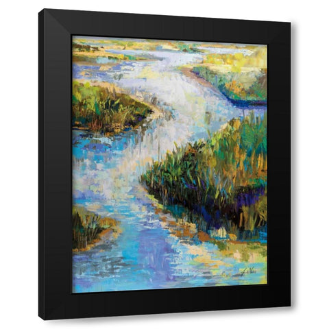 Water Walkway Black Modern Wood Framed Art Print by Vertentes, Jeanette