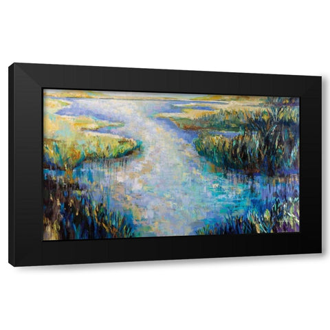 Shimmer Black Modern Wood Framed Art Print by Vertentes, Jeanette