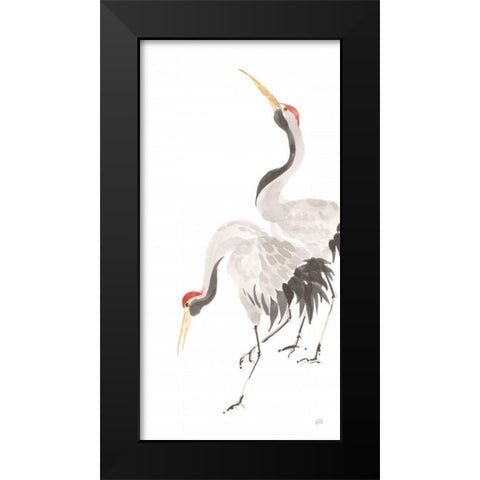 Scroll Crane IV Black Modern Wood Framed Art Print by Paschke, Chris