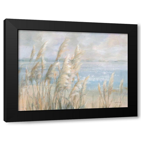 Seaside Pampas Grass Black Modern Wood Framed Art Print with Double Matting by Nai, Danhui