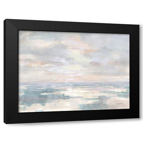 Calm Waters Black Modern Wood Framed Art Print by Nai, Danhui