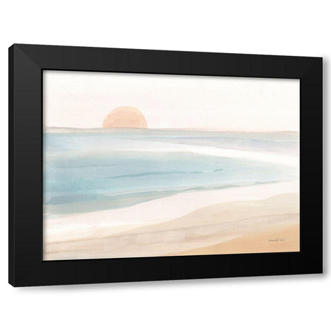 Pastel Sea Black Modern Wood Framed Art Print by Nai, Danhui