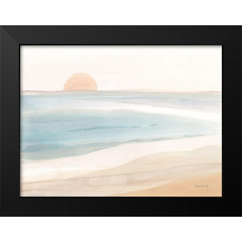 Pastel Sea Black Modern Wood Framed Art Print by Nai, Danhui