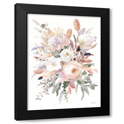 Subtle Beauty Black Modern Wood Framed Art Print with Double Matting by Nai, Danhui
