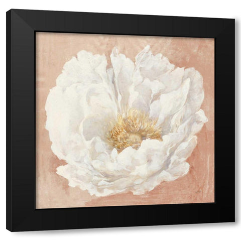 Serene Peony Terracotta Black Modern Wood Framed Art Print with Double Matting by Purinton, Julia