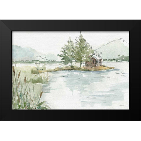 Serene Lake II Black Modern Wood Framed Art Print by Tavoletti, Anne