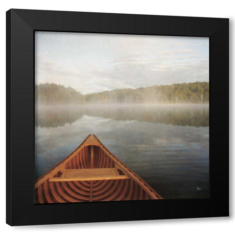 Calm Waters Canoe I Black Modern Wood Framed Art Print with Double Matting by Aiken, Jess