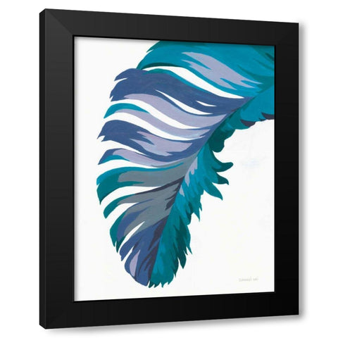 Retro Big Leaf I Cool Black Modern Wood Framed Art Print by Nai, Danhui