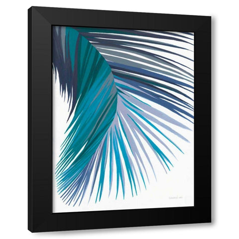 Retro Big Leaf II Cool Black Modern Wood Framed Art Print with Double Matting by Nai, Danhui