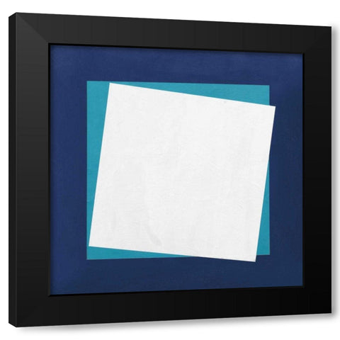 Geo Core Blue Black Modern Wood Framed Art Print by Tillmon, Avery