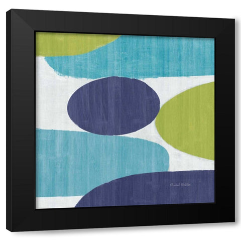 Costa Del Sol II Blue Green Black Modern Wood Framed Art Print with Double Matting by Mullan, Michael