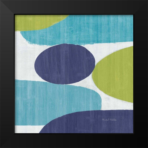 Costa Del Sol II Blue Green Black Modern Wood Framed Art Print by Mullan, Michael
