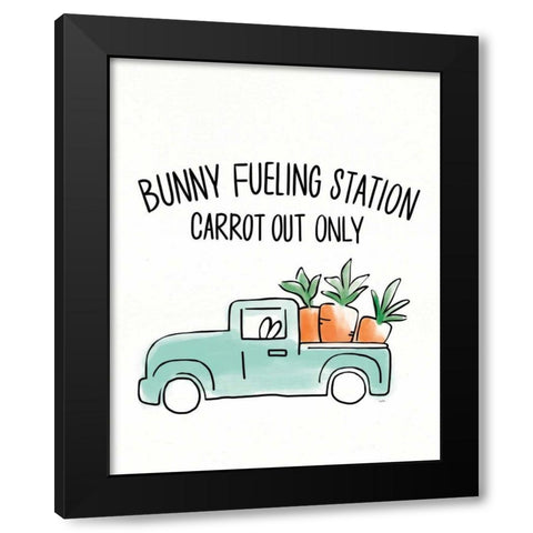 Funny Bunny I Black Modern Wood Framed Art Print with Double Matting by York, Leah