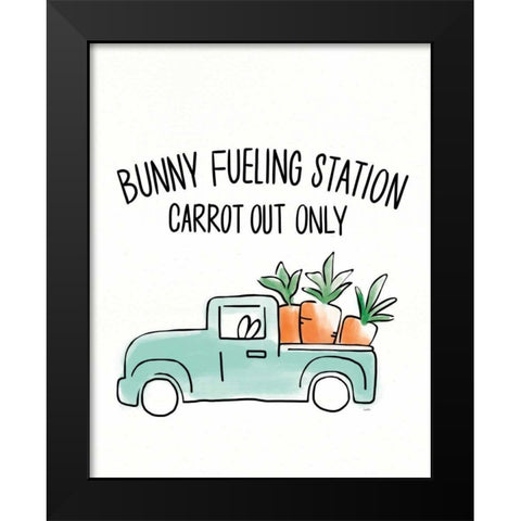 Funny Bunny I Black Modern Wood Framed Art Print by York, Leah