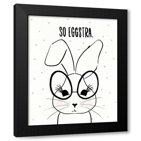Funny Bunny II Black Modern Wood Framed Art Print by York, Leah
