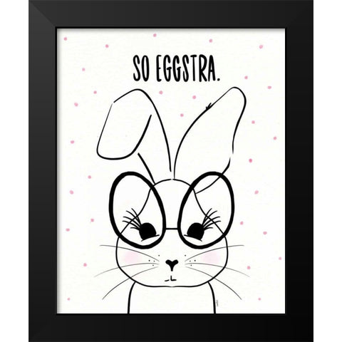 Funny Bunny II Black Modern Wood Framed Art Print by York, Leah