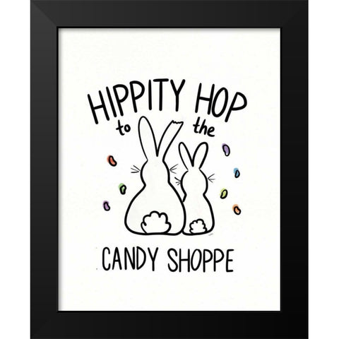 Funny Bunny III Black Modern Wood Framed Art Print by York, Leah