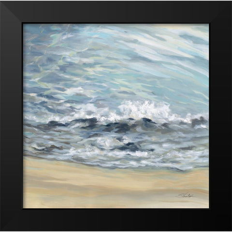 Playful Wave Black Modern Wood Framed Art Print by Vassileva, Silvia