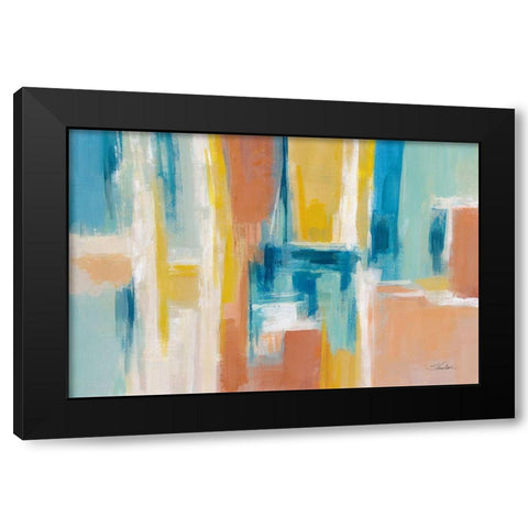 90s Color Blocks Black Modern Wood Framed Art Print by Vassileva, Silvia