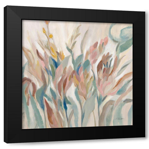 Eden Breeze Black Modern Wood Framed Art Print by Vassileva, Silvia