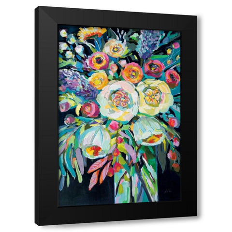 Lilys Bouquet Black Black Modern Wood Framed Art Print by Vertentes, Jeanette