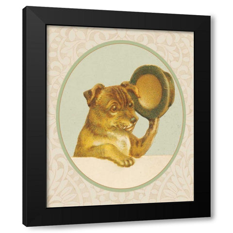 Dog with Hat I Black Modern Wood Framed Art Print by Wild Apple Portfolio