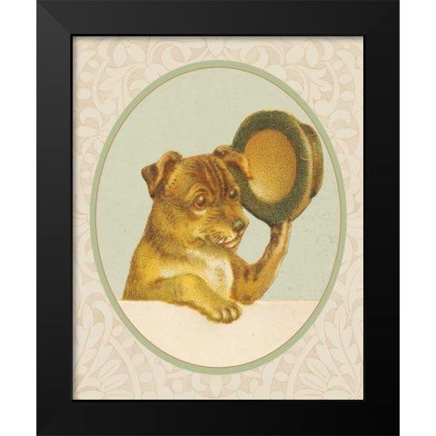 Dog with Hat I Black Modern Wood Framed Art Print by Wild Apple Portfolio