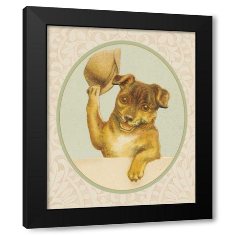 Dog with Hat II Black Modern Wood Framed Art Print by Wild Apple Portfolio