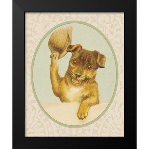 Dog with Hat II Black Modern Wood Framed Art Print by Wild Apple Portfolio