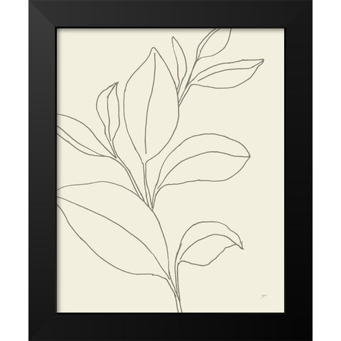 Line Leaves II Oasis Black Modern Wood Framed Art Print by Panganiban, Karyn