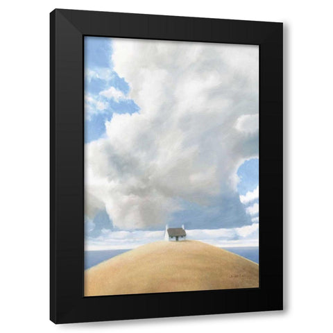House on the Hill Black Modern Wood Framed Art Print with Double Matting by Wiens, James