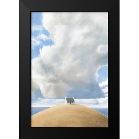 House on the Hill Black Modern Wood Framed Art Print by Wiens, James