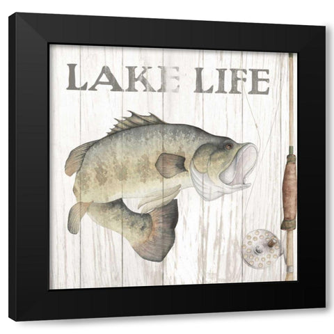 Lake Fishing II Black Modern Wood Framed Art Print by Wild Apple Portfolio