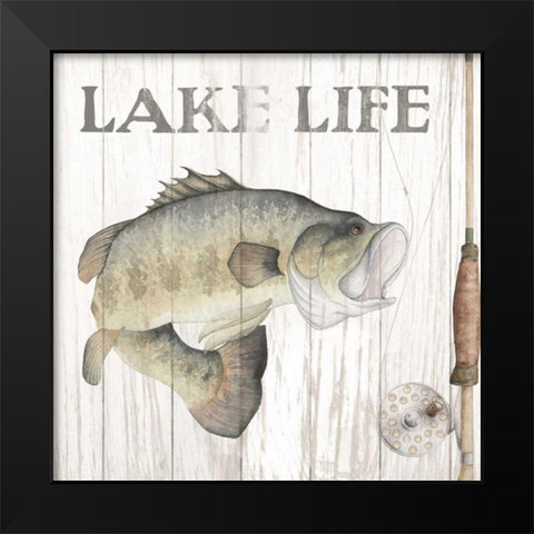 Lake Fishing II Black Modern Wood Framed Art Print by Wild Apple Portfolio