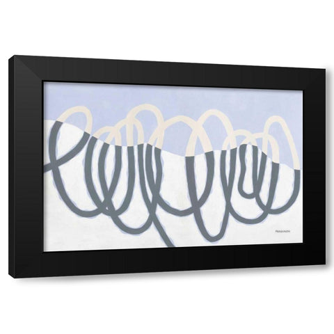 Loops III Black Modern Wood Framed Art Print with Double Matting by Ferguson, Kathy