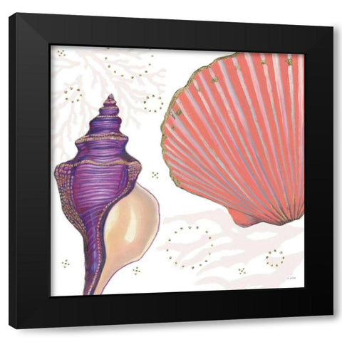 Shimmering Shells I Black Modern Wood Framed Art Print with Double Matting by Wiens, James