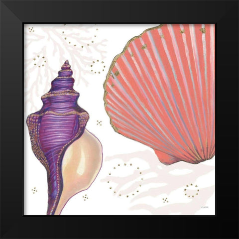 Shimmering Shells I Black Modern Wood Framed Art Print by Wiens, James